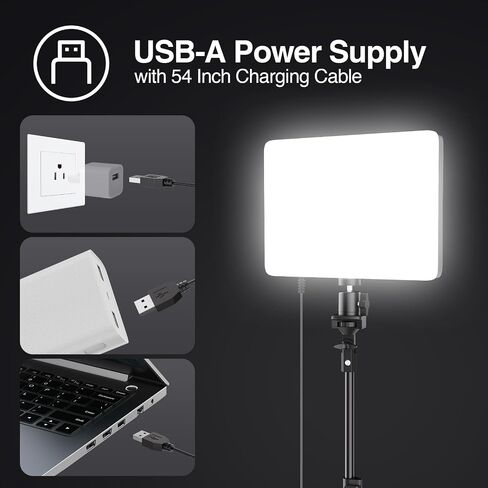 EMART LED Video Light Kit, 2-Pack 2700-6500K Studio Lights, 3 Colors Dimmable Photography Lighting with Tripod Stand&Phone Holder, Filming Panel Lights for Video Recording,Photography, Streaming in Saudi Arabia