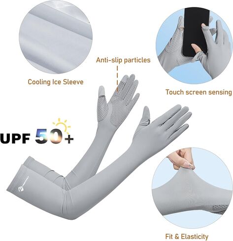 قفازات Bawnhaw للأشعة فوق البنفسجية للوقاية من الشمس للنساء، قفازات قيادة صيفية لتبريد الذراع، أصابع كاملة، غير قابلة للانزلاق، شاشة لمس لركوب الدراجات في الهواء الطلق in Kuwait