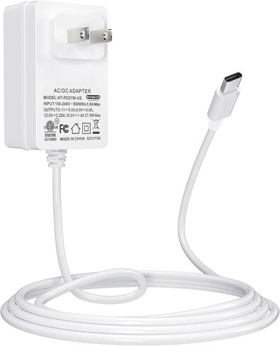 Smraza 27W USB-C مزود طاقة متوافق مع Raspberry Pi 5، محول PD 5.1V 5A محول طاقة من النوع C لـ Raspberry Pi 5 Model B 8GB/4GB (أسود) in Kuwait