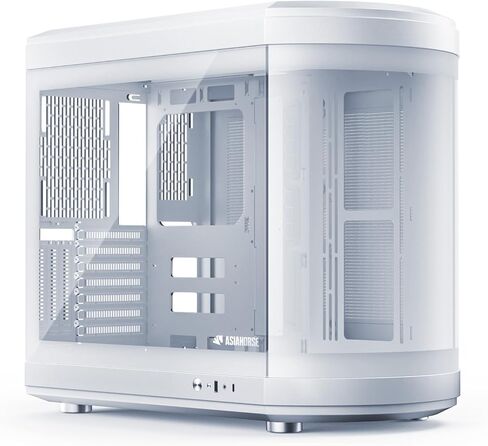 AsiaHorse ATX PC Case Dual Chamber 180° Full View Tempered Glass Gaming PC Case with Type-C Port, 360mm Radiator Support,RTX 40 Compatible, High Airflow Mid-Tower ATX PC Case. Perseus-White in Saudi Arabia