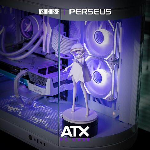 AsiaHorse ATX PC Case Dual Chamber 180° Full View Tempered Glass Gaming PC Case with Type-C Port, 360mm Radiator Support,RTX 40 Compatible, High Airflow Mid-Tower ATX PC Case. Perseus-White in Saudi Arabia