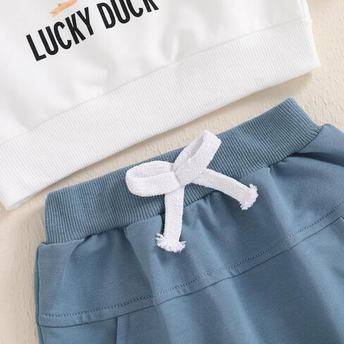 مجموعة ملابس عيد الميلاد الأولى للأطفال الصغار من Pudcoco، سويت شيرت واحد من Lucky Duck Mallard وسراويل الركض in Kuwait