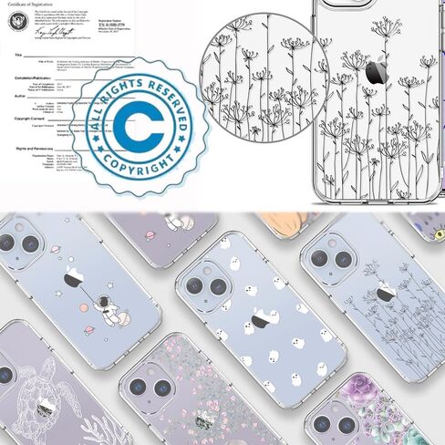 حافظة LUHOURI لهاتف iPhone 15 مع واقي شاشة - غطاء متين شفاف للغاية - تصميمات عصرية للنساء والفتيات - حافظة هاتف واقية مقاومة للصدمات مقاس 6.1 بوصة، أشباح صغيرة in Saudi Arabia