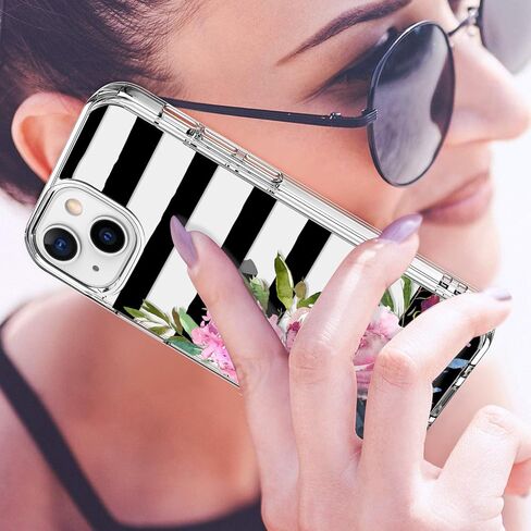 حافظة LUHOURI لهاتف iPhone 15 مع واقي شاشة - غطاء متين شفاف للغاية - تصميمات عصرية للنساء والفتيات - حافظة هاتف واقية مقاومة للصدمات مقاس 6.1 بوصة، أشباح صغيرة in Saudi Arabia