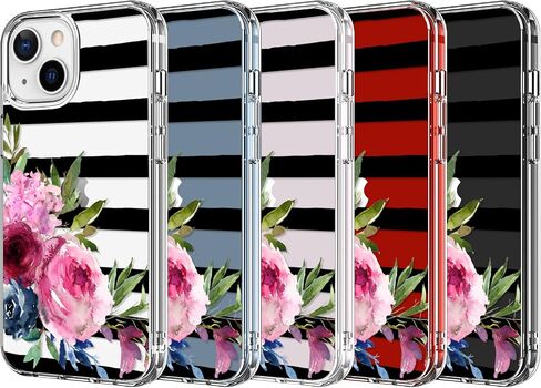 حافظة LUHOURI لهاتف iPhone 15 مع واقي شاشة - غطاء متين شفاف للغاية - تصميمات عصرية للنساء والفتيات - حافظة هاتف واقية مقاومة للصدمات مقاس 6.1 بوصة، أشباح صغيرة in Saudi Arabia