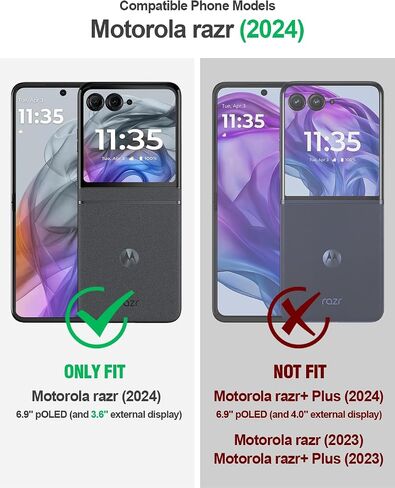 Poetic Spartan Case for Motorola Moto Razr 2024,[Kickstand][Hinge Protection][20FT Mil-Grade Drop Tested], Full-Body Rugged Shockproof Protective Cover with Kickstand, Metallic Gun Metal in Saudi Arabia