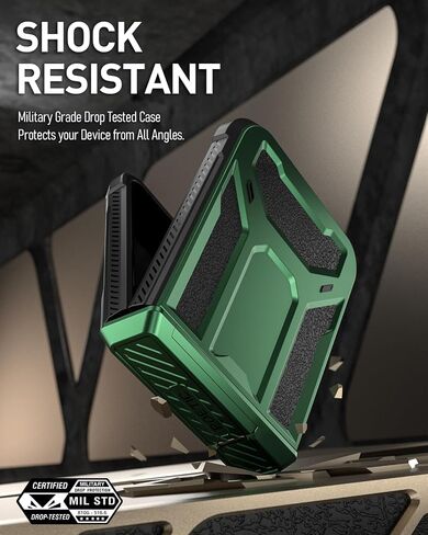 Poetic Spartan Case for Motorola Moto Razr 2024,[Kickstand][Hinge Protection][20FT Mil-Grade Drop Tested], Full-Body Rugged Shockproof Protective Cover with Kickstand, Metallic Gun Metal in Saudi Arabia