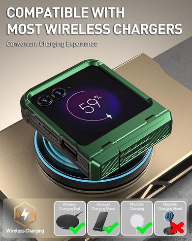 Poetic Spartan Case for Motorola Moto Razr 2024,[Kickstand][Hinge Protection][20FT Mil-Grade Drop Tested], Full-Body Rugged Shockproof Protective Cover with Kickstand, Metallic Gun Metal in Saudi Arabia