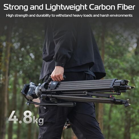 ULANZI VideoFast Heavy Duty Tripod Kit Aluminum Alloy, 64.5" TT48 Professional Camera Tripod with Damping Fluid Head, 6-Step 360° Pan & Tilt Damping for Camcorder, 1/4" Arri Lock Adapter, QR Plate in Saudi Arabia