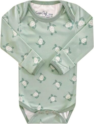Copper Pearl Long Sleeve Bodysuit Baby: Ultra Soft Baby for Newborns, Boys, and Girls - Stylish, Comfortable, Overlap Shoulders, Premium Knit Fabric - 6-12 Months, Ace in Saudi Arabia