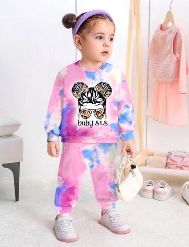NAPU Baby Girl Clothes, Tie Dye Girls Sweatsuit Set Long Sleeve 2 Piece Baby Girls Tracksuit Toddler Fall Outfits for Girls in Saudi Arabia