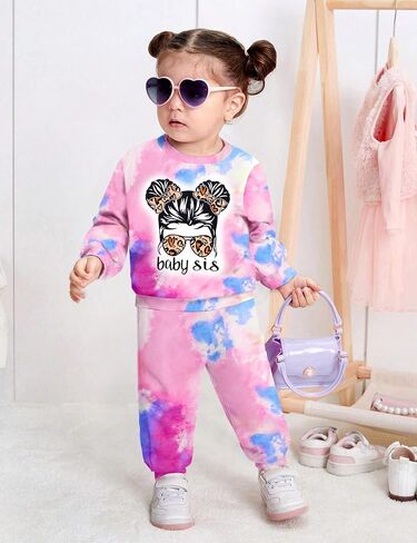 NAPU Baby Girl Clothes, Tie Dye Girls Sweatsuit Set Long Sleeve 2 Piece Baby Girls Tracksuit Toddler Fall Outfits for Girls in Saudi Arabia