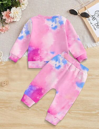 NAPU Baby Girl Clothes, Tie Dye Girls Sweatsuit Set Long Sleeve 2 Piece Baby Girls Tracksuit Toddler Fall Outfits for Girls in Saudi Arabia