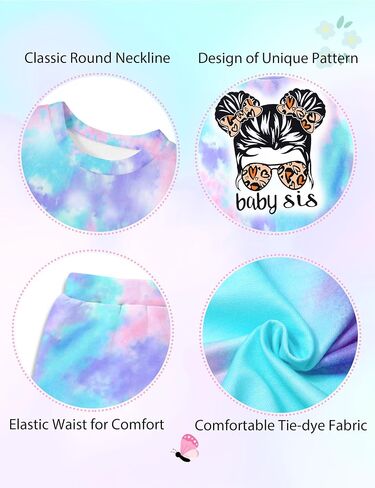 NAPU Baby Girl Clothes, Tie Dye Girls Sweatsuit Set Long Sleeve 2 Piece Baby Girls Tracksuit Toddler Fall Outfits for Girls in Saudi Arabia