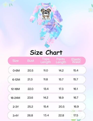 NAPU Baby Girl Clothes, Tie Dye Girls Sweatsuit Set Long Sleeve 2 Piece Baby Girls Tracksuit Toddler Fall Outfits for Girls in Saudi Arabia