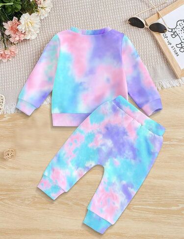 NAPU Baby Girl Clothes, Tie Dye Girls Sweatsuit Set Long Sleeve 2 Piece Baby Girls Tracksuit Toddler Fall Outfits for Girls in Saudi Arabia