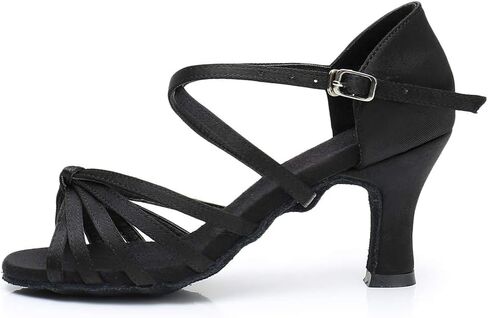 حذاء HIPPOSEUS للسيدات للرقص اللاتيني أسود مفتوح عند الأصابع لقاعة الرقص السالسا، 8 B(M) US in Kuwait