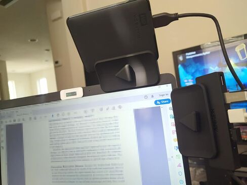 مشبك تثبيت جانبي xcivi - قم بتثبيت هاتفك أو جهازك اللوحي على الكمبيوتر المحمول أو الشاشة - دعامة عرض مزدوجة أو ثلاثية تربط الجهاز اللوحي/الهاتف الذكي (عبوتان) in Kuwait