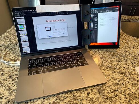 مشبك تثبيت جانبي xcivi - قم بتثبيت هاتفك أو جهازك اللوحي على الكمبيوتر المحمول أو الشاشة - دعامة عرض مزدوجة أو ثلاثية تربط الجهاز اللوحي/الهاتف الذكي (عبوتان) in Kuwait