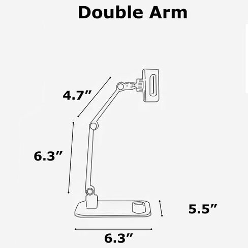 Portable Monitor/Tablet/iPad Clamp Holder Stand - 360° Degree Swivel, Heavy-Duty Base - Fits 12-17.3 Inch Screens (Double Arm) in Saudi Arabia