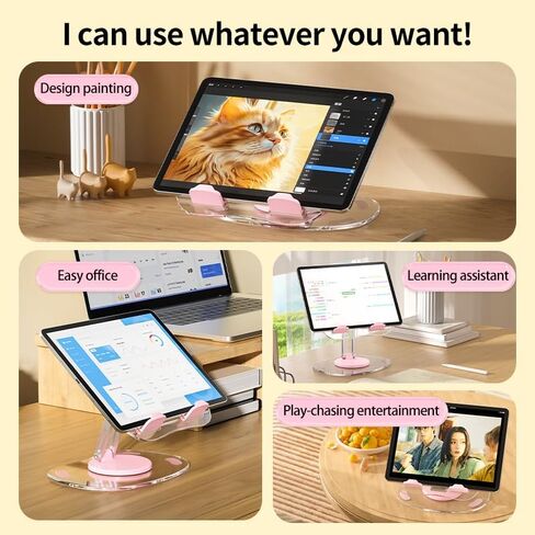 Aluminium Alloy Foldable Rotation Tablet Stand & Phone Stand Adjustable Holder Universal Colorful Holder (yellow) in Saudi Arabia