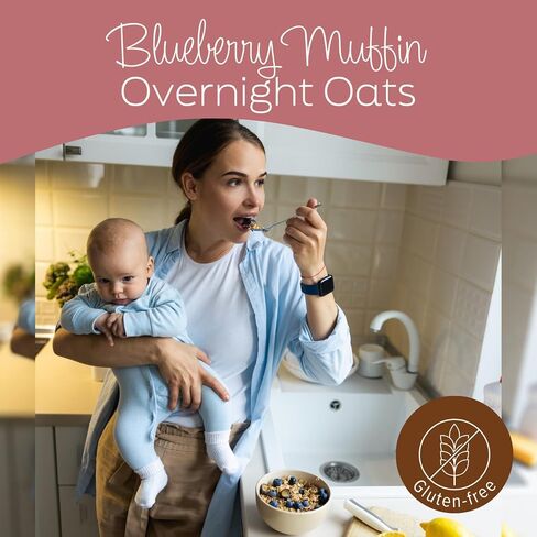 Lacsnac Variety Pack Lactation Overnight Oats (6 Count) - Lactation Supplement for Nursing Moms made with Whole Grain Oats, Flax Seeds, and Brewer’s Yeast, Promotes Lactation & Healthy Breast Milk Supply, GMO-free, Vegan, Gluten-free in Saudi Arabia