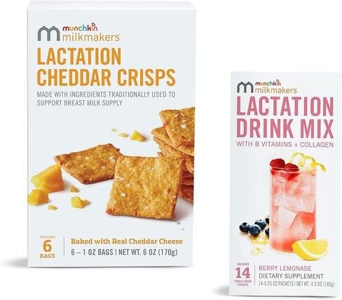 Munchkin® Milkmakers® Lactation Drink Mix Supplement with B Vitamins/Collagen/Fenugreek & Milk Thistle for Breastfeeding Moms, Berry Lemonade, 14 Count in Saudi Arabia