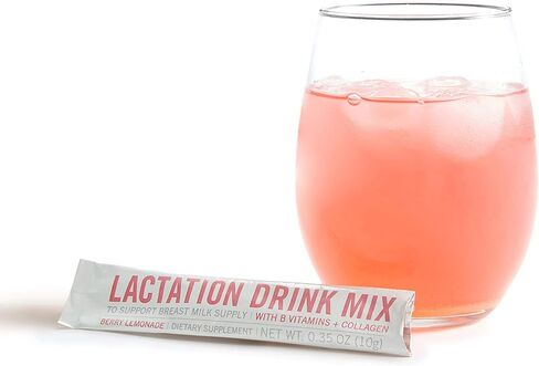 Munchkin® Milkmakers® Lactation Drink Mix Supplement with B Vitamins/Collagen/Fenugreek & Milk Thistle for Breastfeeding Moms, Berry Lemonade, 14 Count in Saudi Arabia