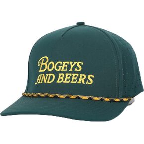 قبعة الجولف ذات الأداء العالي من Bogeys and Beers | قابل للتعديل وتنفس | قبعة جولف مضحكة باللون الأخضر