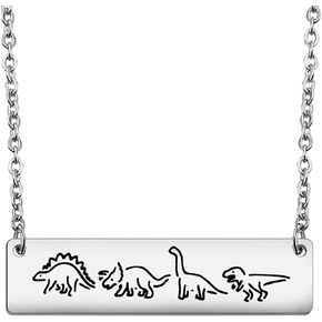 KUIYAI Dinosaur inspirational Gift Dinosaur Enthusiasts Gift Archaeologist Gift Triceratops Stegosaurus Velociraptor Necklace Gift For Dino Lovers