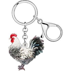 Acrylic Cute Chicken Hen Rooster Keychain for Women Key Rings Gifts for Car Purse Bags Keys Pet Lovers Accessories in Kuwait