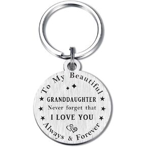Granddauhter Gifts, Inspirational Granddauhter Keychian, Silver, M in Kuwait