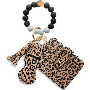 Keychain Wristlet Key Ring Bracelet Silicone Bangle Wallet Card Chapstick Holder in Kuwait