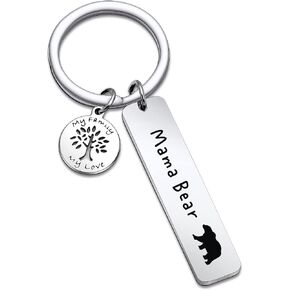 RSZOTW Mama Bear Keychain Stepmother Jewelry Bear Lover Jewelry Mom Jewelry