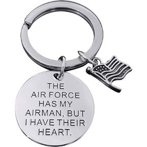 Art Attack United States Air Force Keychain, American Flag Pendant, Gift for Military Parent, Child, Girlfriend, Boyfriend, Brother & Sister