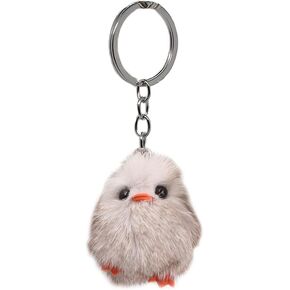 سلسلة مفاتيح بوم من فرو المنك الأصلي - حلية محفظة حقيبة الدجاج - إكسسوار جيب Chicklet الفاخر in Kuwait