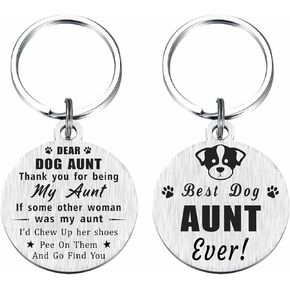 Dog Aunt Gifts for Women - Best Dog Aunt Ever Keychain - Dog Aunt Gift Ideas for Auntie on Mother's Day Christmas Birthday