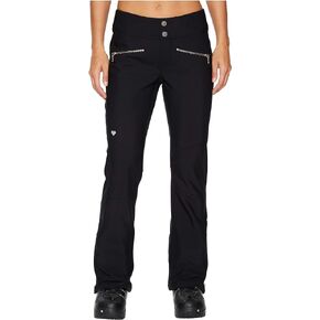 Obermeyer Clio Softshell Pants for Women - Zip Fly with Windguard, Fleece Lined Waistband, Chic and Warm Stylish Pants Black 6 R