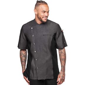 Men’s Chambray Chef Coat with Mesh Side Panels (XS-3X, 3 Colors)