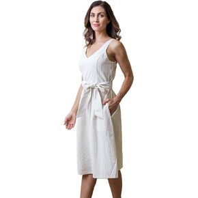 Hope & Henry Women's Sleeveless A-Line Dress with Waist Sash