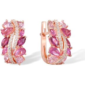 Santuzza 925 Sterling Silver Marquise Gemstone Twist Earrings Cubic Zirconia Dangle Earrings for Women