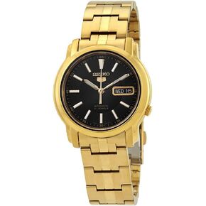 Seiko #SNKL88 Men's Gold Tone Stainless Steel Black Dial Automatic Watch