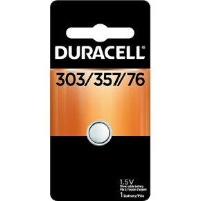 Duracell 303/357 1.5V Silver Oxide Battery 1/Pack (D303/357PK)
