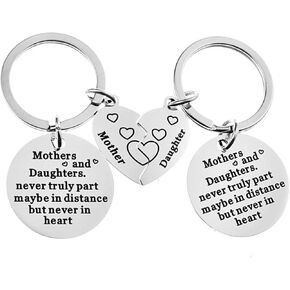 HUASAI Mother Daughter Bracelets Set for 2 Mommy and Me Heart Matching Bracelets with Card for Women Girls Mom and Daughter