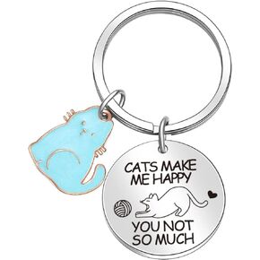 ORZOESD Cat Owner Keyring Cat Lover Jewelry Cat Gift Cat Whisper Keychain Cat Person Jewelry