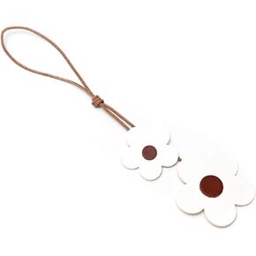 Packing Boho Keychain for Women Genuine Leather Keychains for Teen Girls Handmade Flower Keychain Charm for Handbags