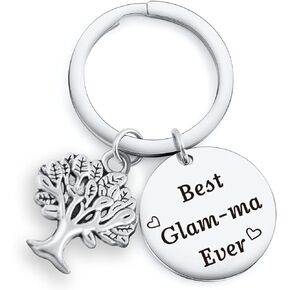 RSZOTW Glam-Ma Gift Mimi Keychain Granny Jewelry Grammy Gift Grandmother Jewelry Best Glam-Ma Ever Keychain