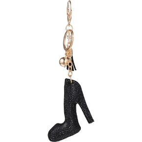 KESYOO Womens Black High Heel Hanging Keychain Rhinestone Crystal Car Bag Decorative Key Chain