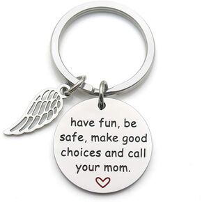 have fun be safe make good choices call your mom New Driver student Graduation Gift Stainless Steel Keychain in Kuwait