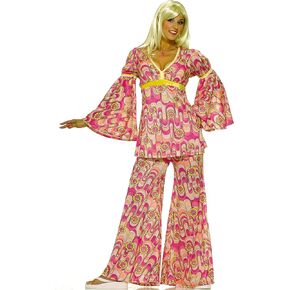 Forum Novelties Women's Flower Power Hippie 60's Costume, Pink, Standard